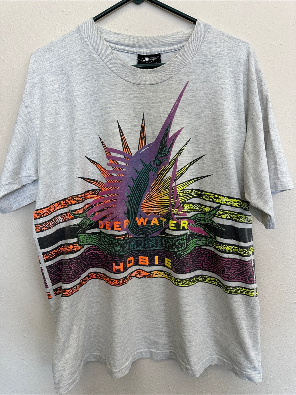 1980s sportfishing tee HOBIE vintage t shirt size large